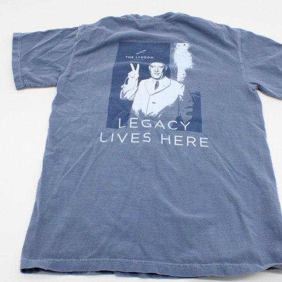 The Lyndon Springtown San Marcos Texas State University Blue Tee Tshirt SM - Picture 6 of 8